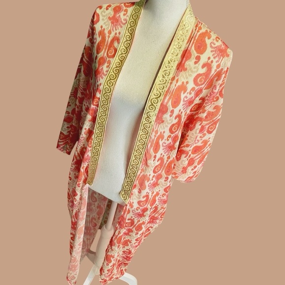 SukiSo Pink & Orange Ikat ‘Women’s Goddess Kimono’ in “Golden Hour” OS - Picture 16 of 16